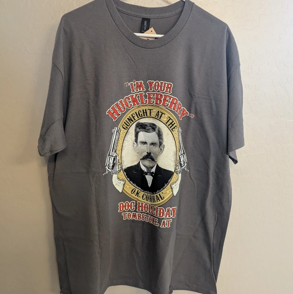 NEW Doc Holliday OK Corral Tombstone "I'm Your Holliday" XL T-SHIRT - Picture 1 of 6